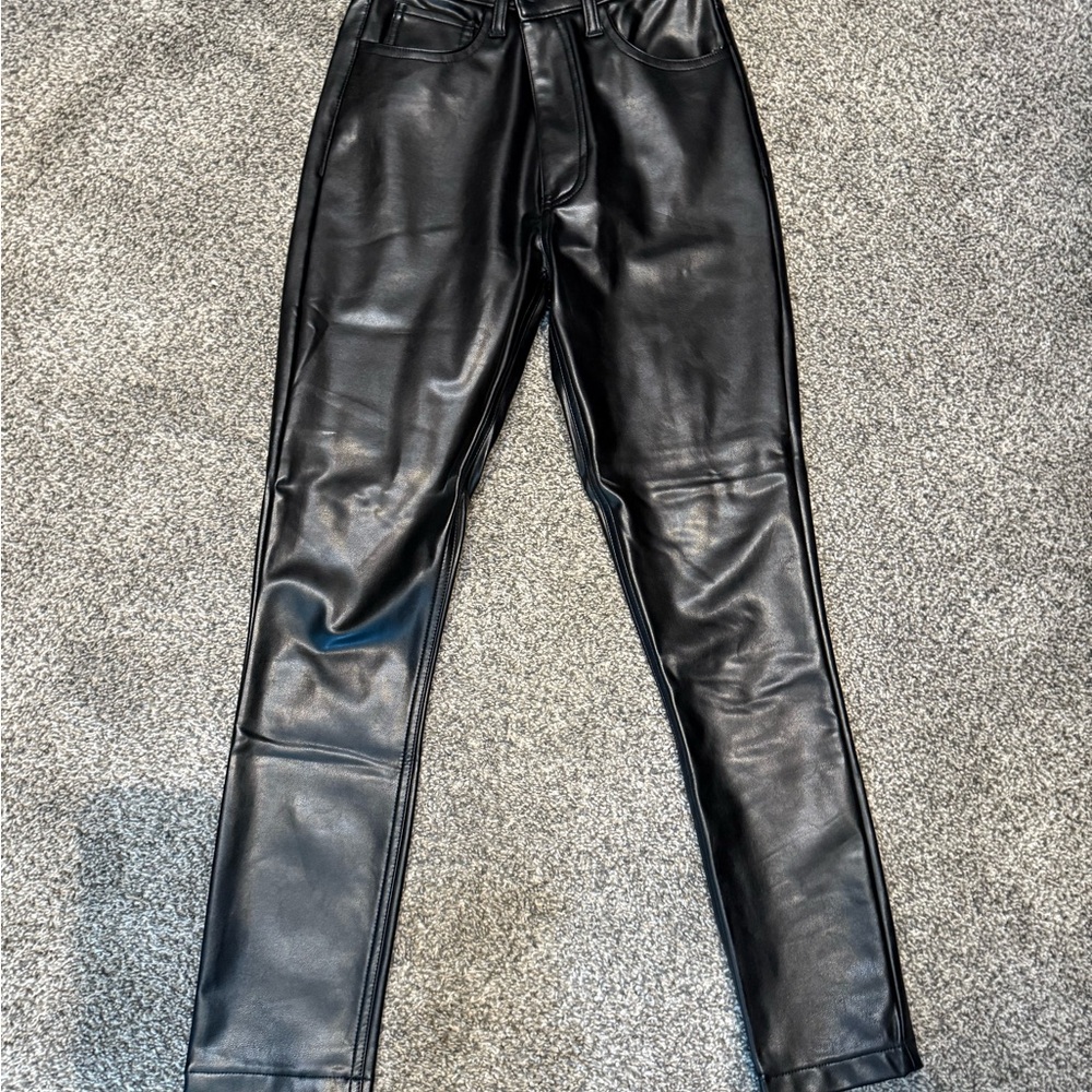 Abercrombie Black Faux Leather Skinny Jeans